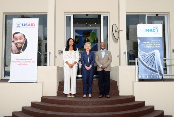 (L-R) Paloma Adams-Allen (Deputy Administrator of the USAID) , Prof Glenda Gray (SAMRC President and CEO) and Reuben Brigety (United States Ambassador to South Africa)